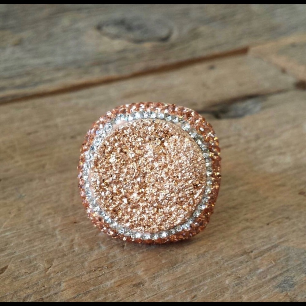 ❌SOLD❌ Stunning apricot pave statement ring.